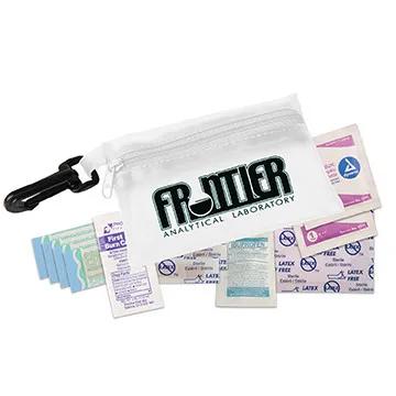 First Aid Kit Translucent Vinyl Pouch Carabiner - 4 3/4 x 3 3/8 in - product view 2