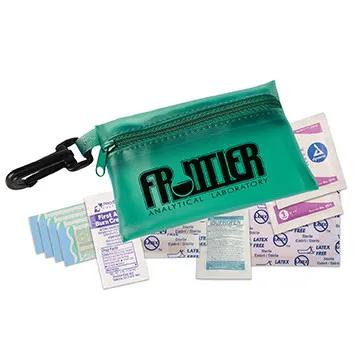 First Aid Kit Translucent Vinyl Pouch Carabiner - 4 3/4 x 3 3/8 in - product view 3