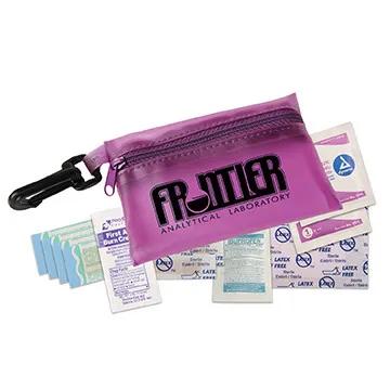 First Aid Kit Translucent Vinyl Pouch Carabiner - 4 3/4 x 3 3/8 in - product view 5