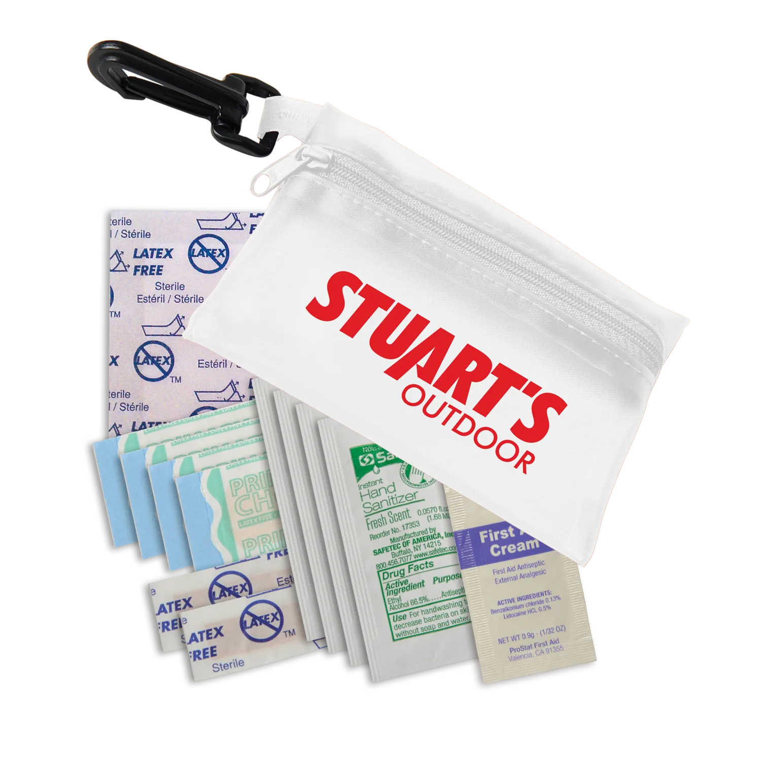 First Aid Kit Translucent Vinyl Pouch Carabiner - 4 3/4 x 3 3/8 in - product view 2