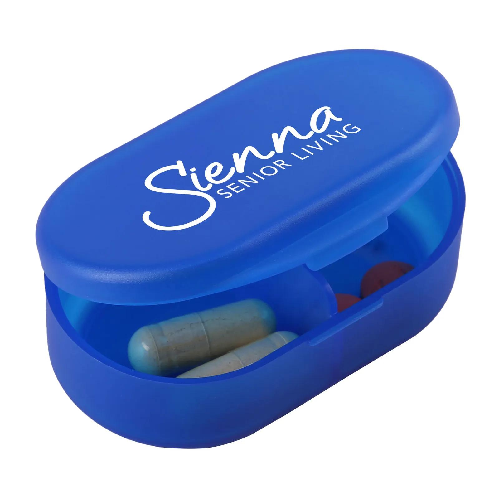 Pill Box Dual Compartment Oval Shaped - 2.5 x 1.75 in - product view 3