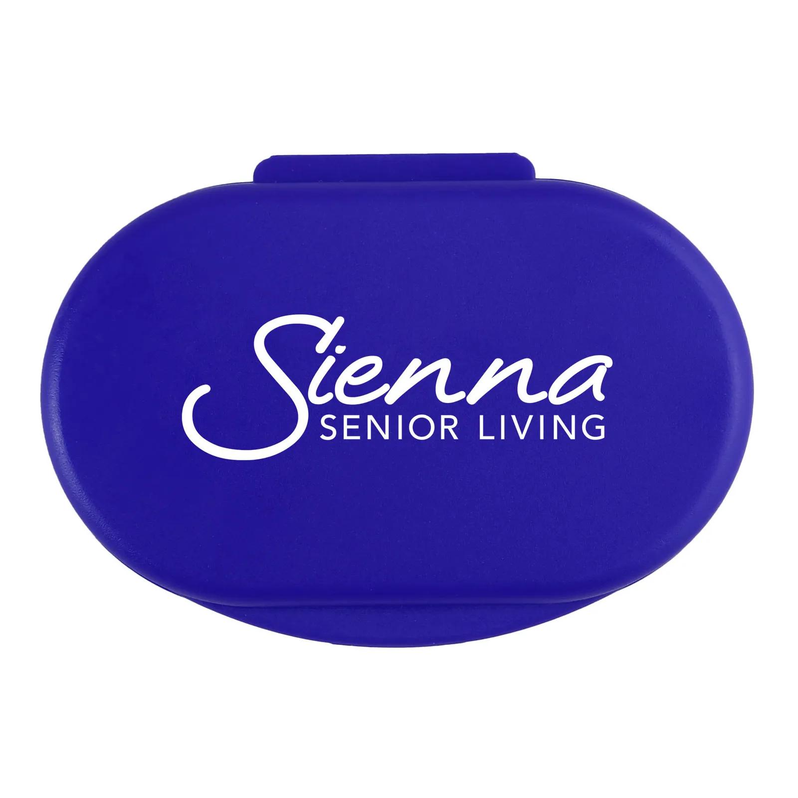 Pill Box Dual Compartment Oval Shaped - 2.5 x 1.75 in - product view 4