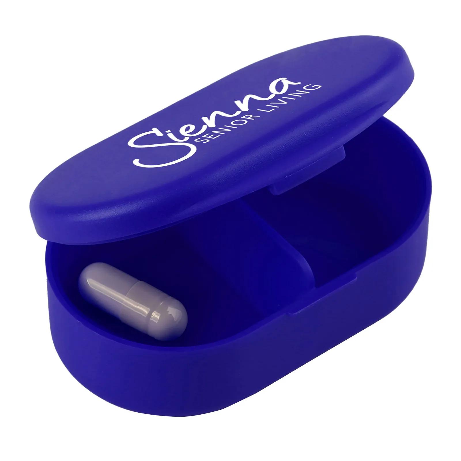 Pill Box Dual Compartment Oval Shaped - 2.5 x 1.75 in - product view 5