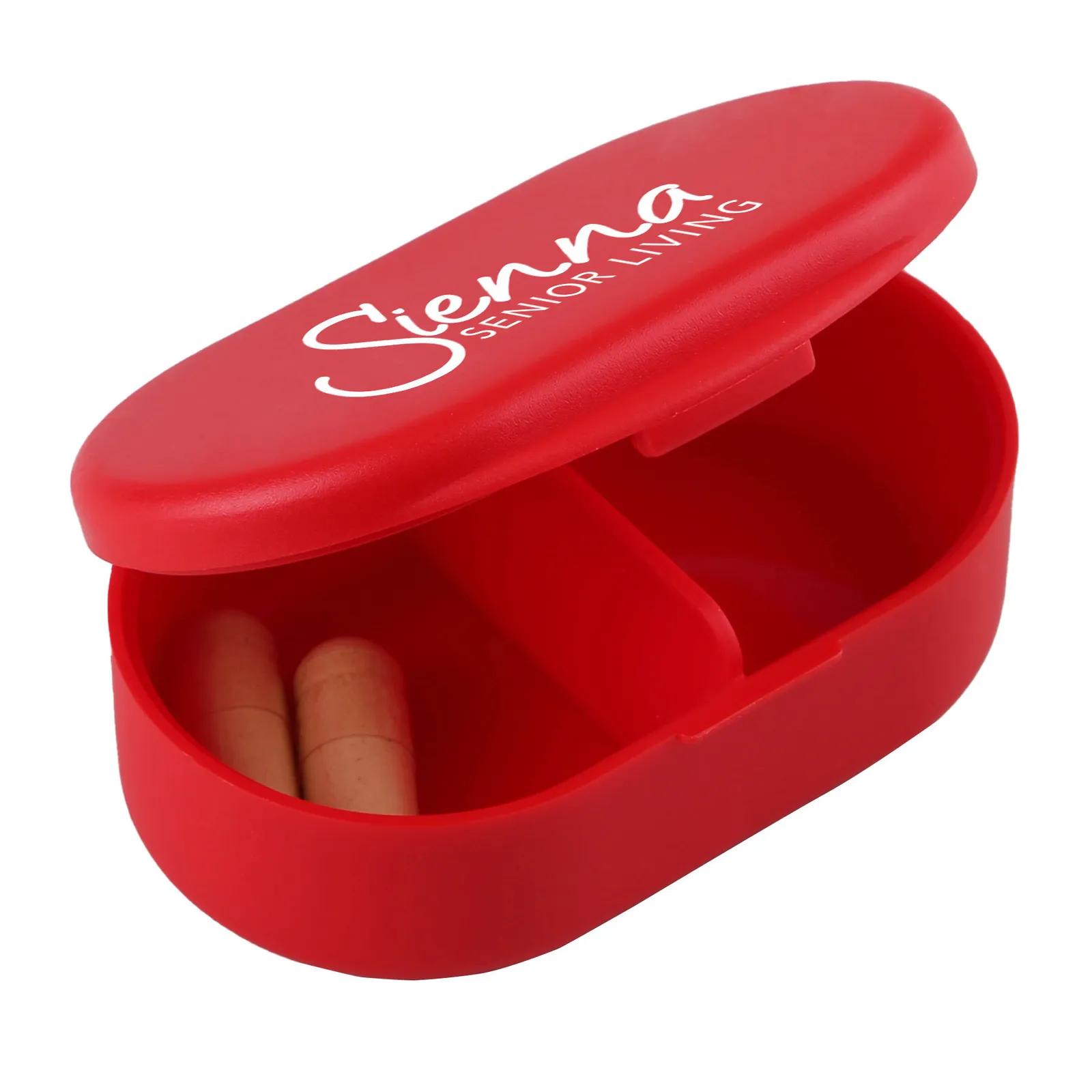 Pill Box Dual Compartment Oval Shaped - 2.5 x 1.75 in - product view 7