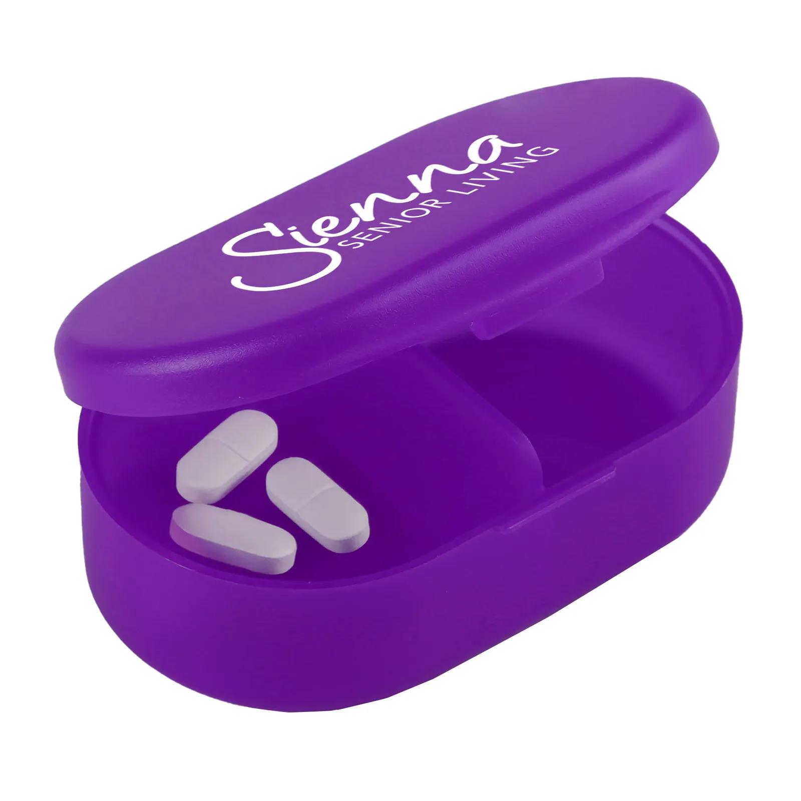 Pill Box Dual Compartment Oval Shaped - 2.5 x 1.75 in - product view 9