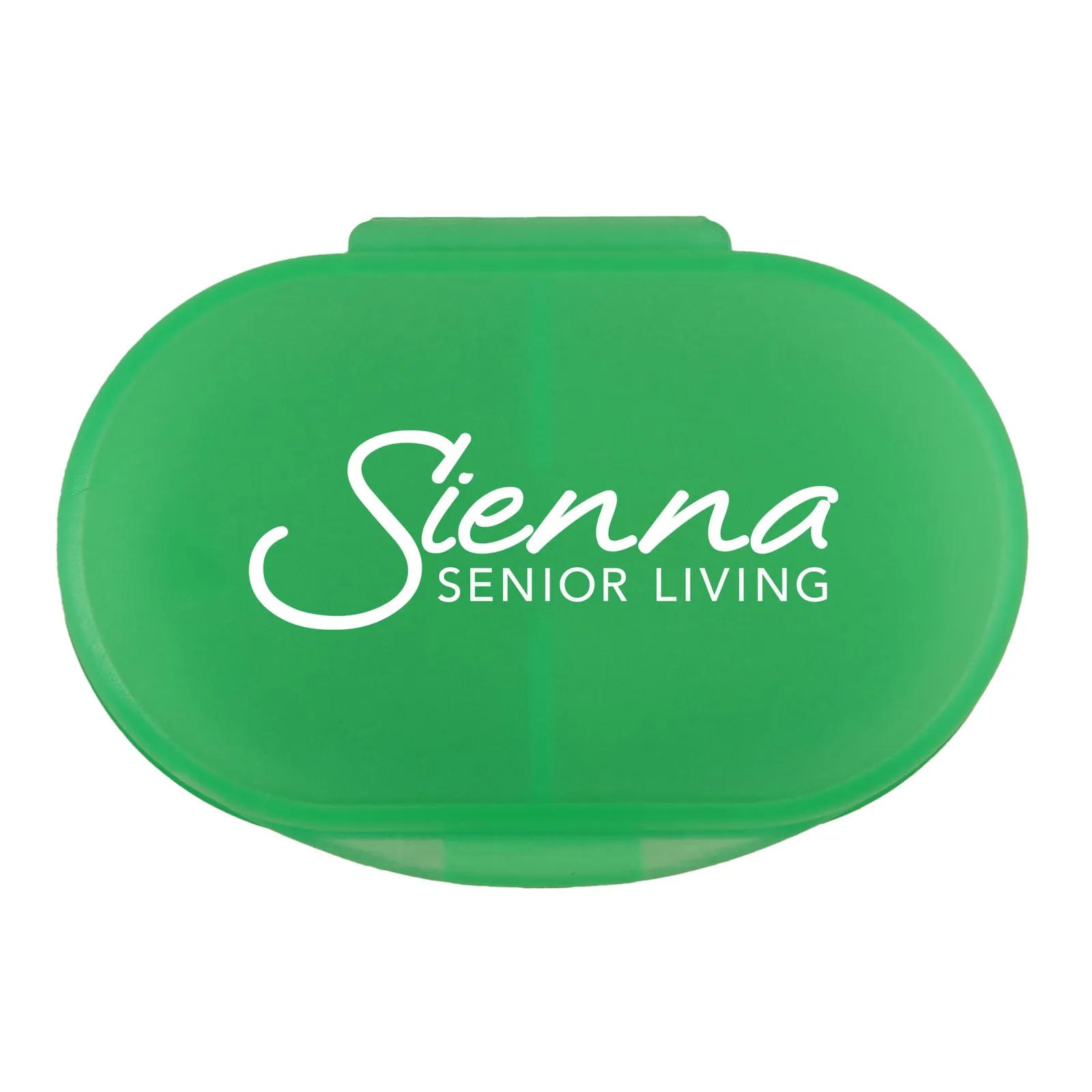 Pill Box Dual Compartment Oval Shaped - 2.5 x 1.75 in - product view 15