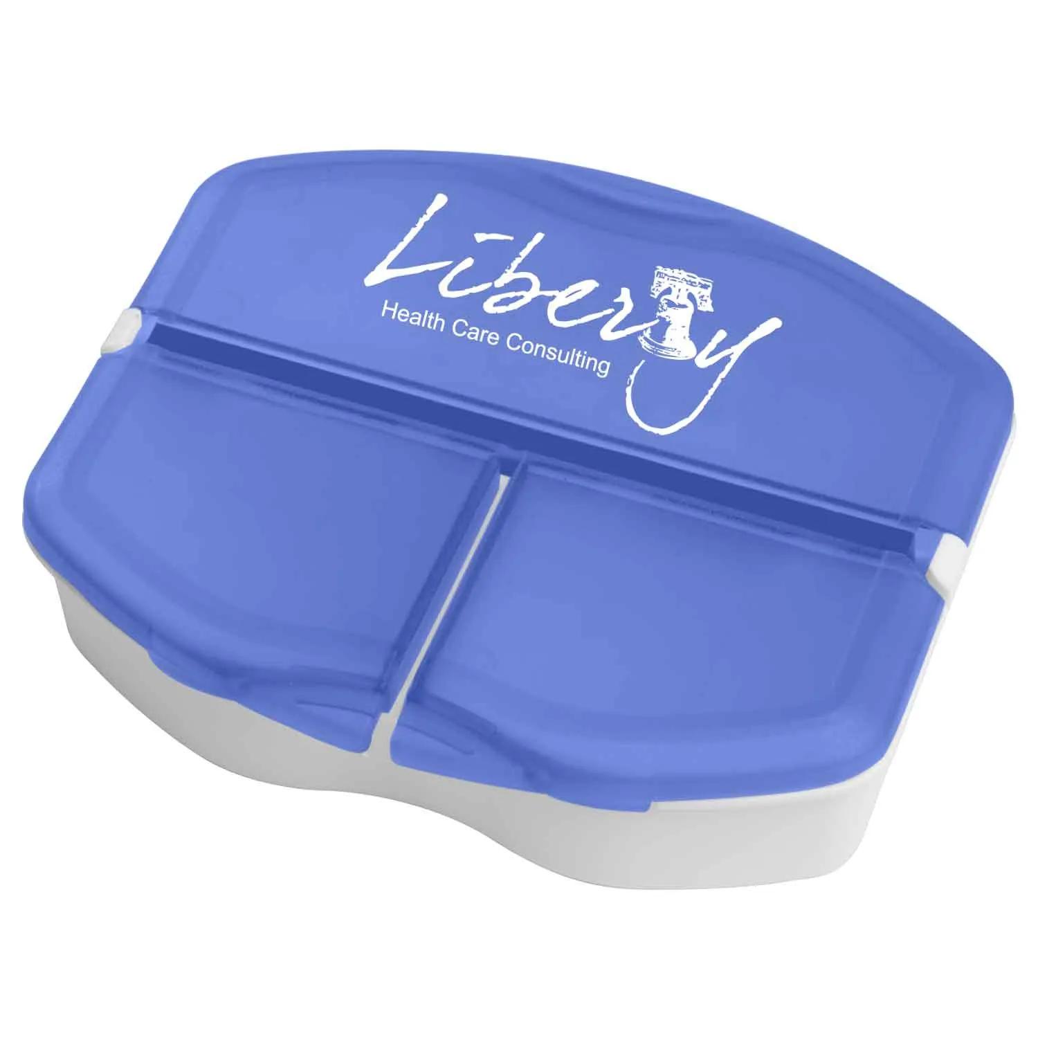 Pill Box Tri-Compartment with Large and Small Sections - 3 x 2.6 in - product view 5