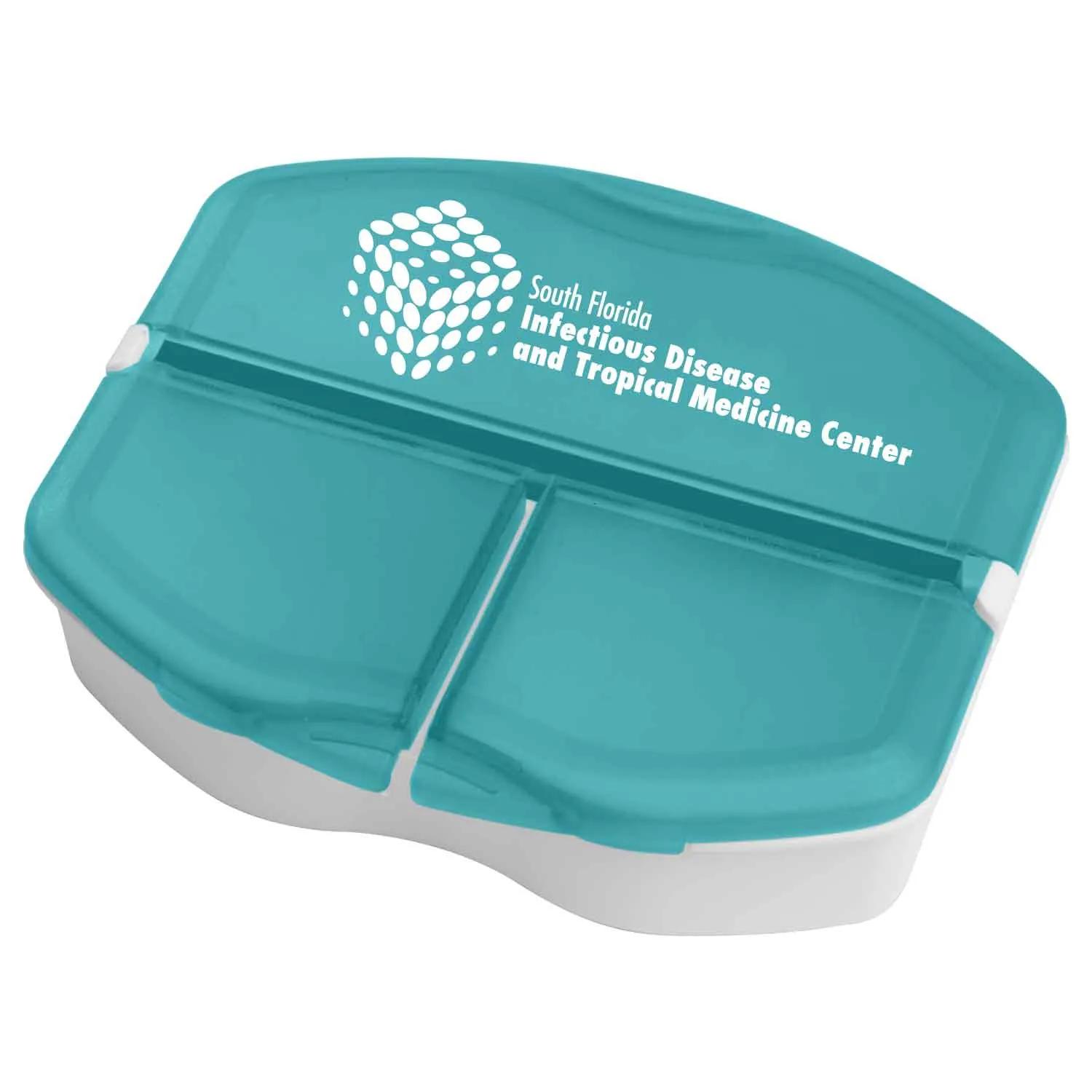 Pill Box Tri-Compartment with Large and Small Sections - 3 x 2.6 in - product view 6