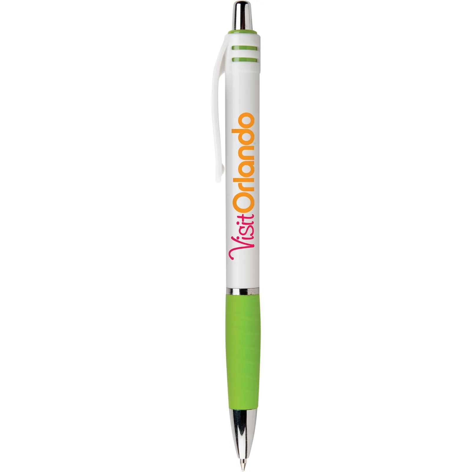 Pen with Ribbed Pillow Grip - Contemporary White Barrel - product view 3