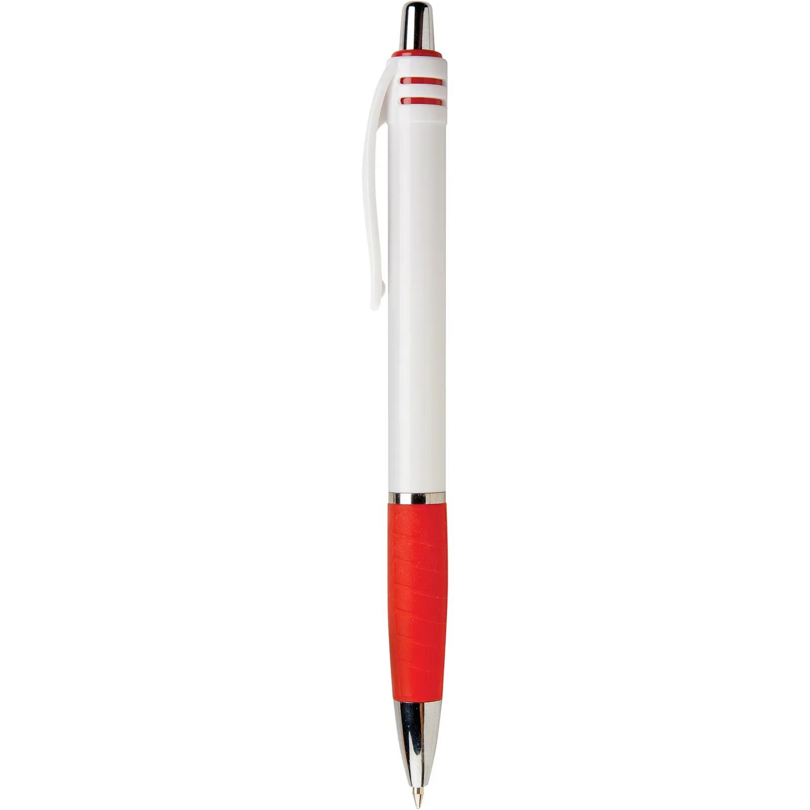 Pen with Ribbed Pillow Grip - Contemporary White Barrel - blank view 7
