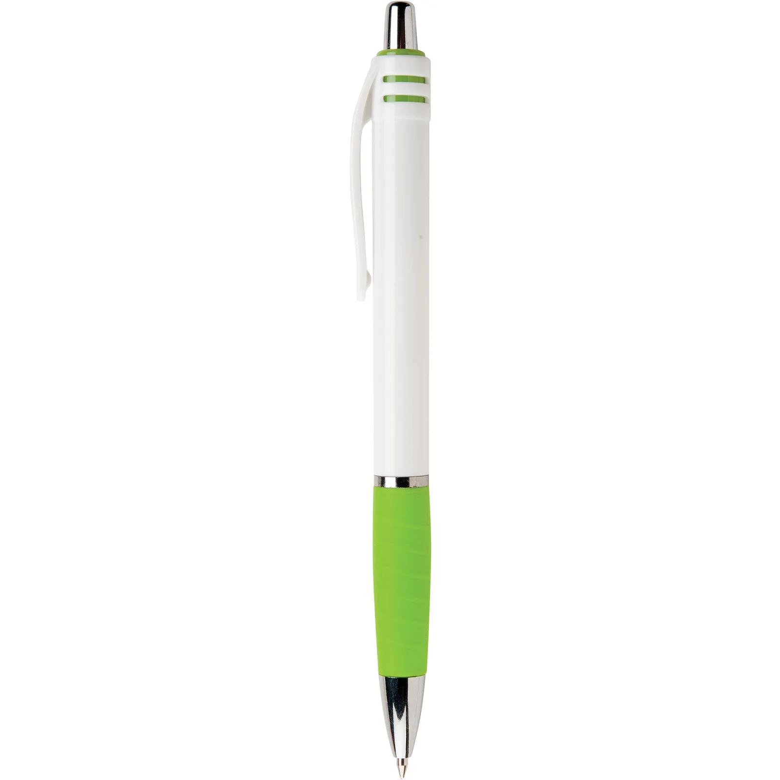 Pen with Ribbed Pillow Grip - Contemporary White Barrel - blank view 9