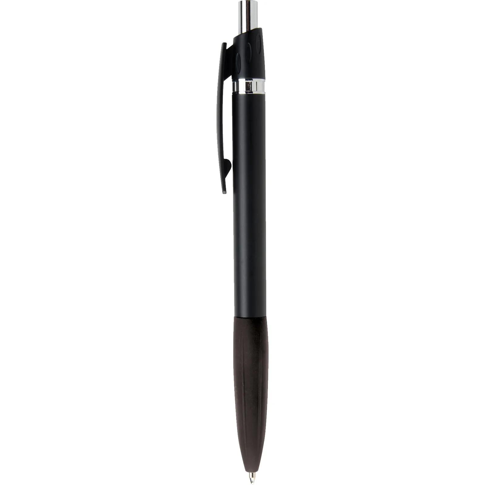 Pen with Ridged Rubber Grip - Metallic Jewel Finish - blank view 6
