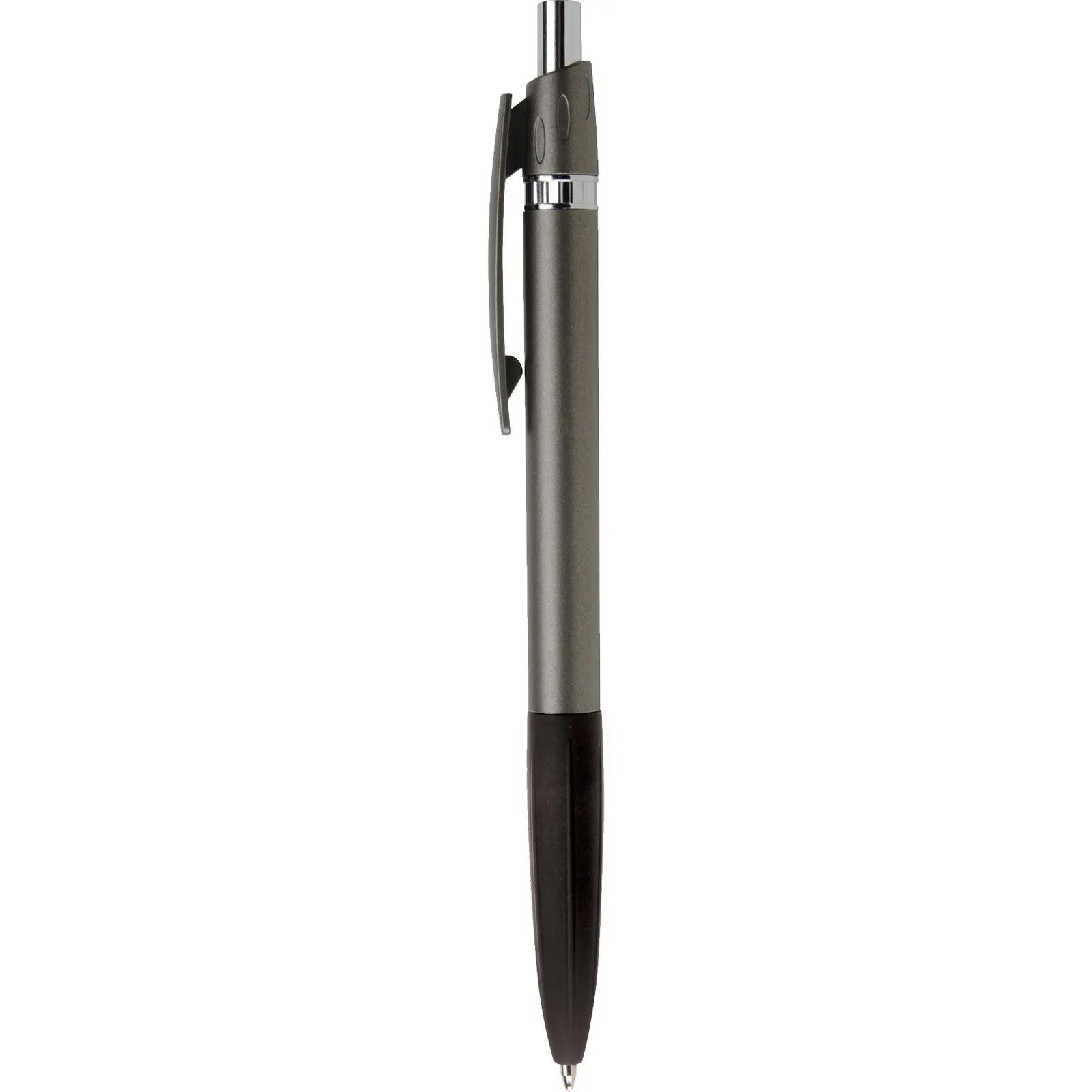Pen with Ridged Rubber Grip - Metallic Jewel Finish - blank view 7