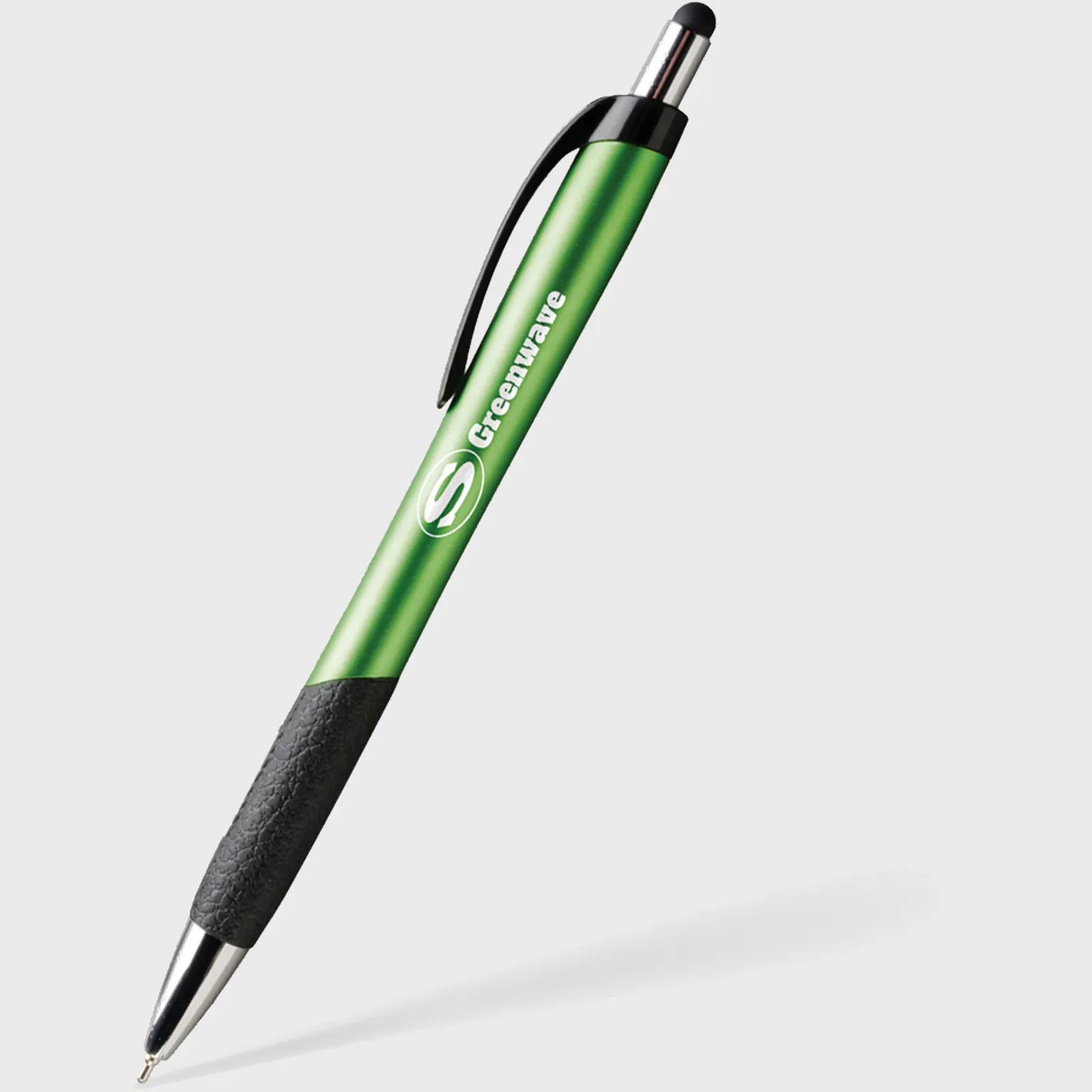 Stylus Pen with Leather-Look Grip - Metallic Finish - product view 6
