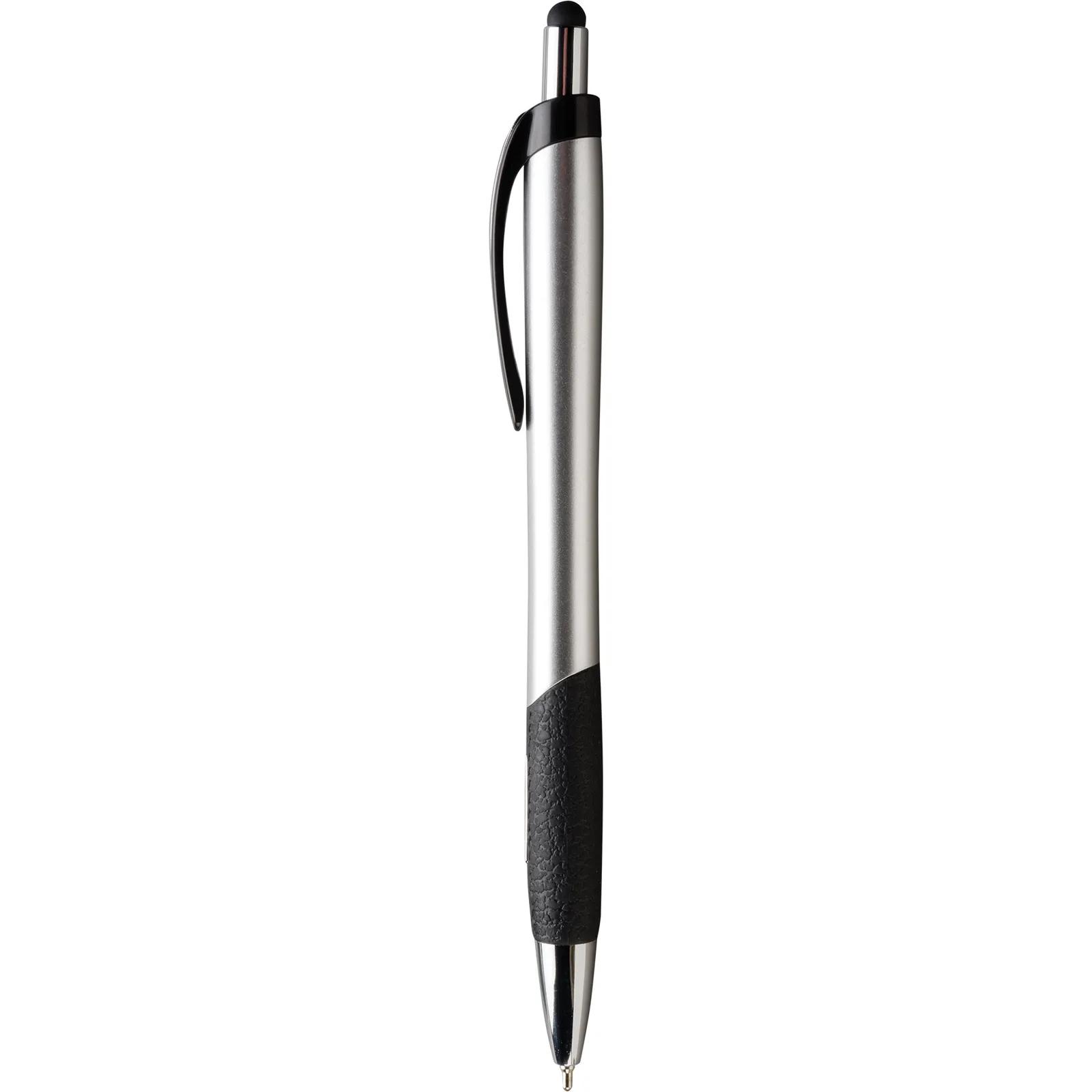 Stylus Pen with Leather-Look Grip - Metallic Finish - blank view 11