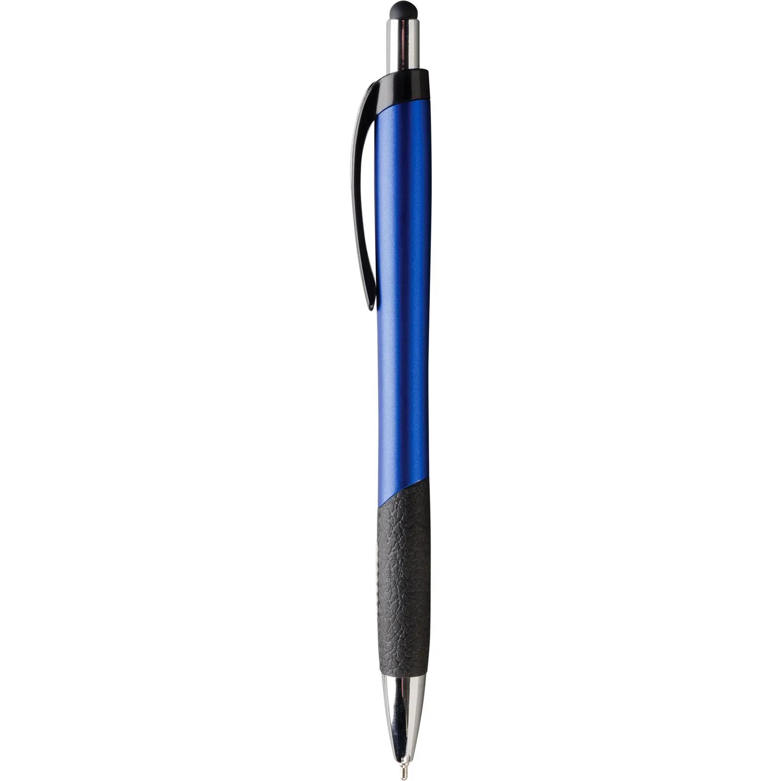 Stylus Pen with Leather-Look Grip - Metallic Finish - blank view 12