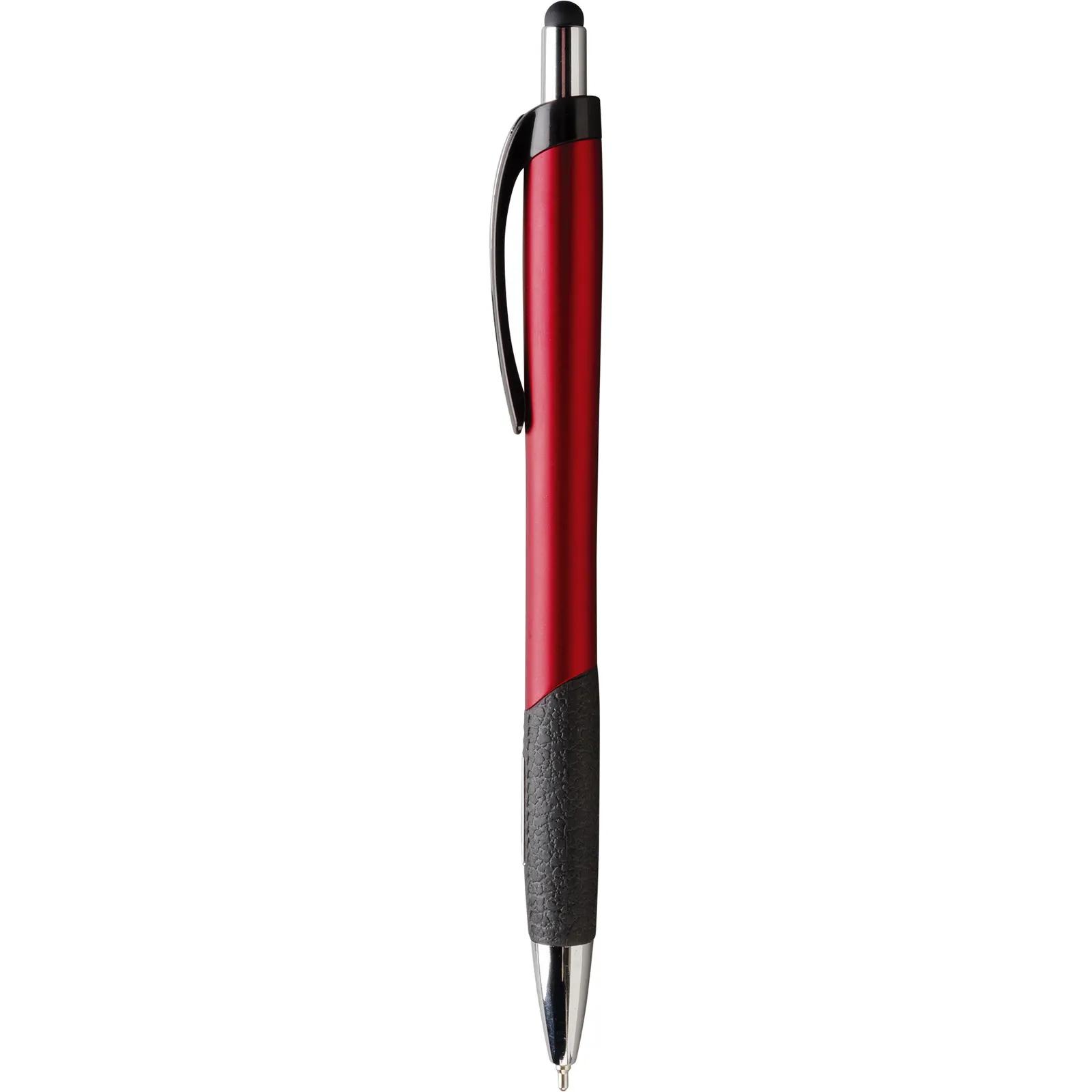 Stylus Pen with Leather-Look Grip - Metallic Finish - blank view 13