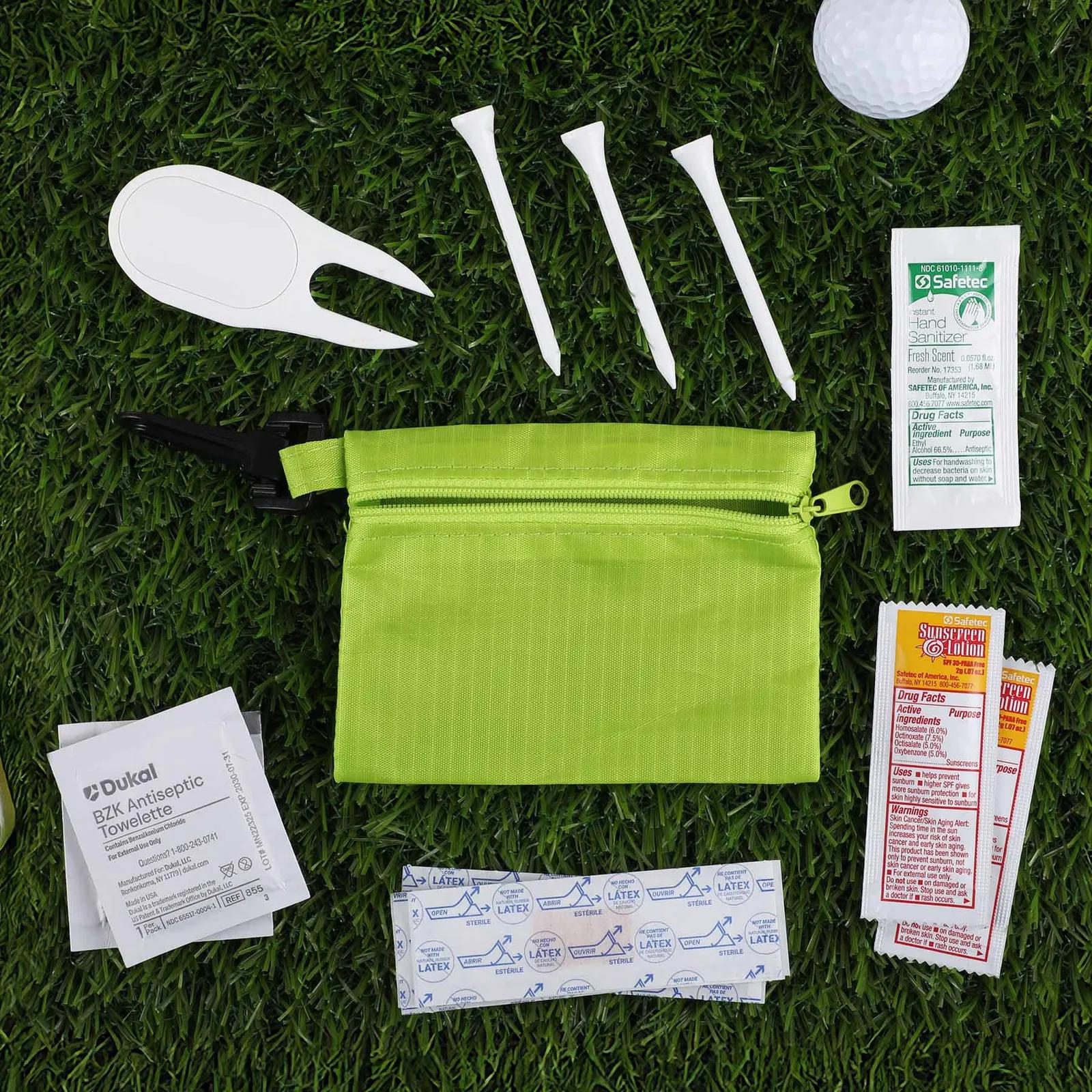 Golf First Aid Kit Polyester Pouch - 5 x 3 1/2 in - blank view 13