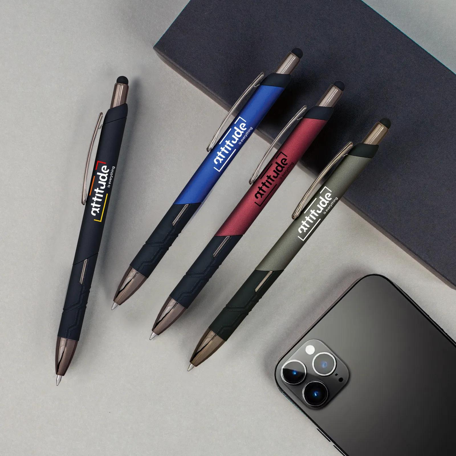 Pen Gel Stylus Gunmetal Chrome Accents - 5 45/64 in