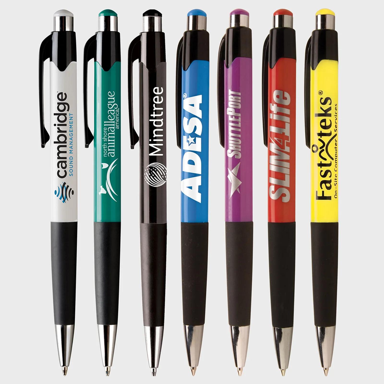 Ballpoint Pen with Vibrant Colors and Rubber Grip