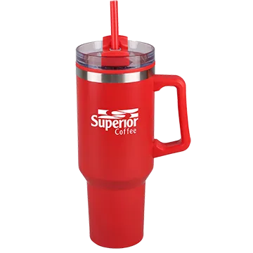 Stainless Steel Tumbler with Straw and Slide Lid - 40 oz - product view 8