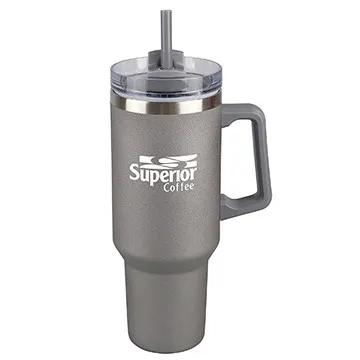 Stainless Steel Tumbler with Straw and Slide Lid - 40 oz - product view 9