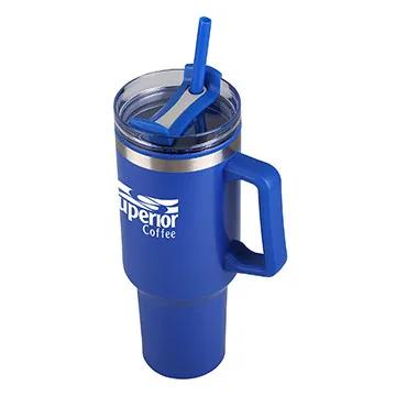 Stainless Steel Tumbler with Straw and Slide Lid - 40 oz - product view 15