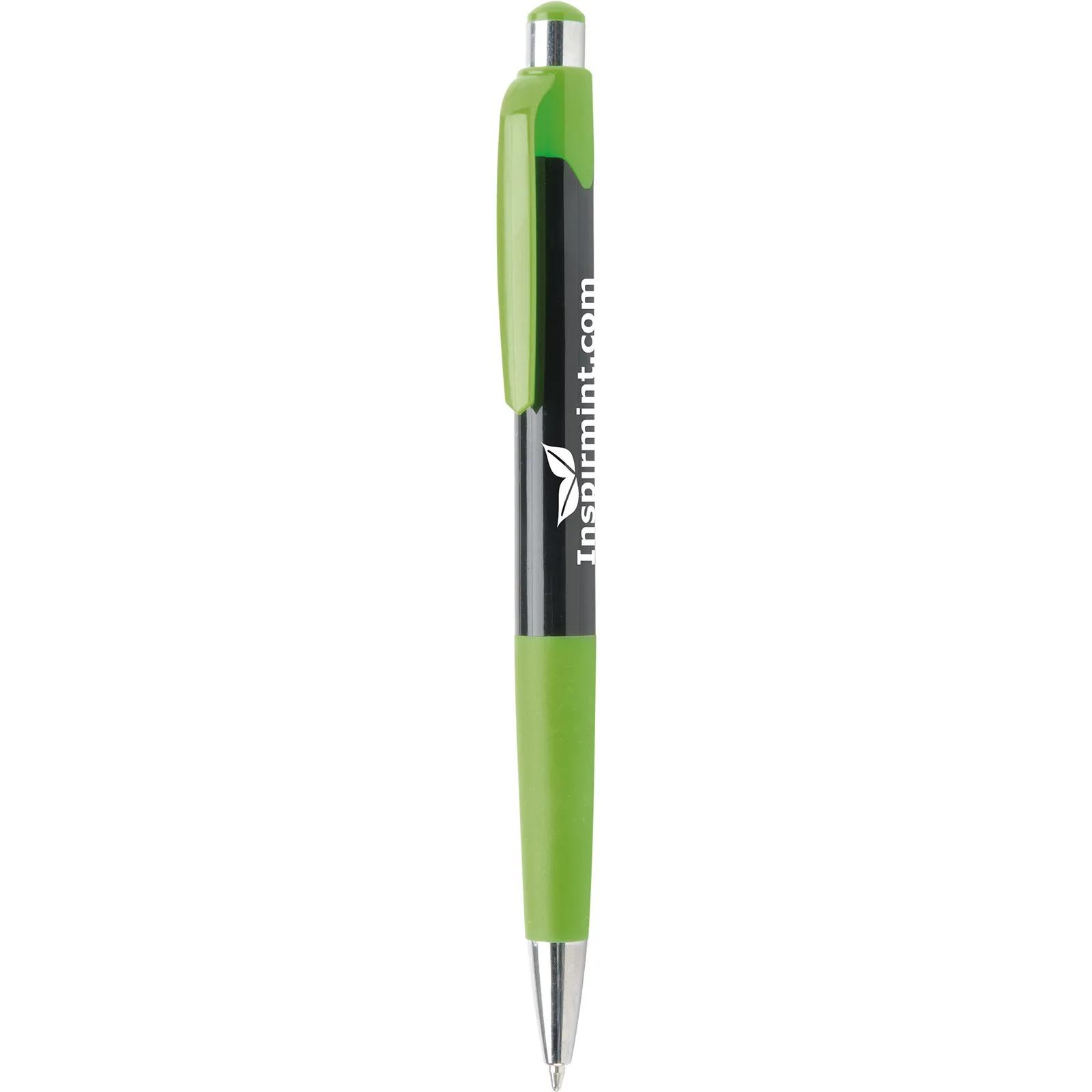 Ballpoint Pen with Black Barrel and Neon Trim - product view 5