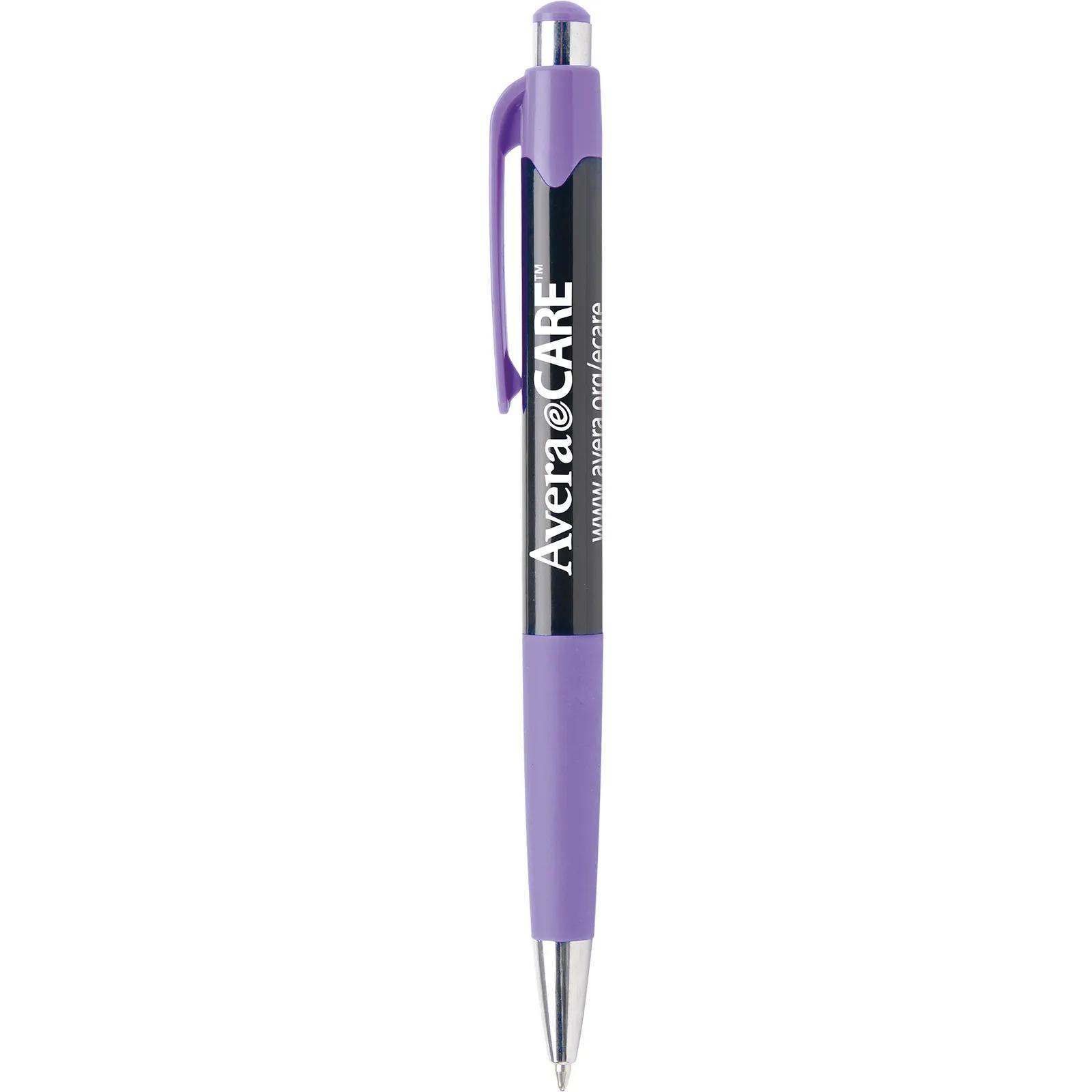 Ballpoint Pen with Black Barrel and Neon Trim - product view 6