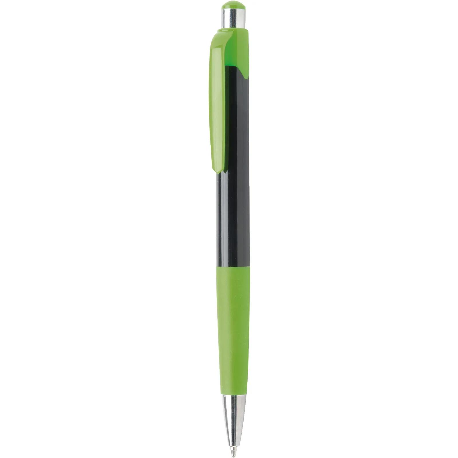 Ballpoint Pen with Black Barrel and Neon Trim - blank view 8