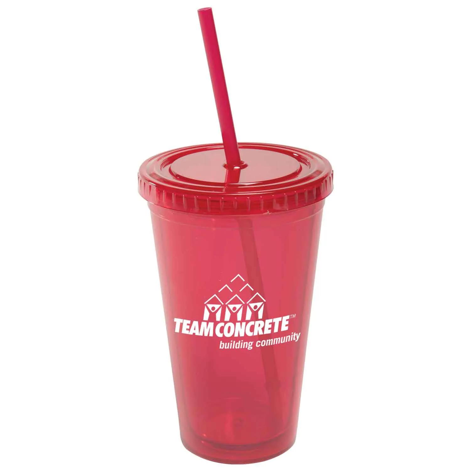 Cup Double Wall Acrylic Twist Lid Straw - 16 oz - product view 4
