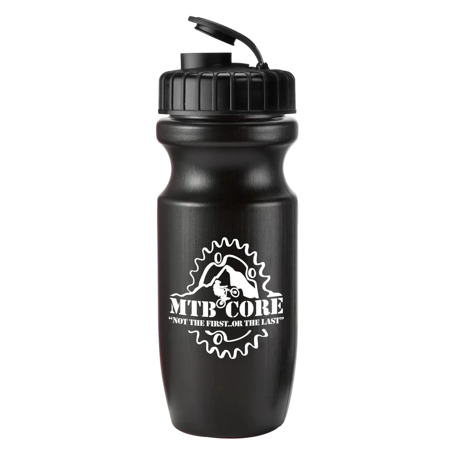Water Bottle HDPE Wide Mouth Push Pull Lid Bike - 20 oz