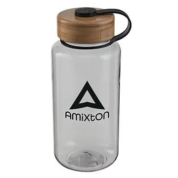 Water Bottle Tritan Wide Mouth Bamboo Lid - 32 oz