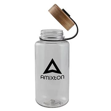 Water Bottle Tritan Wide Mouth Bamboo Lid - 32 oz - product view 2