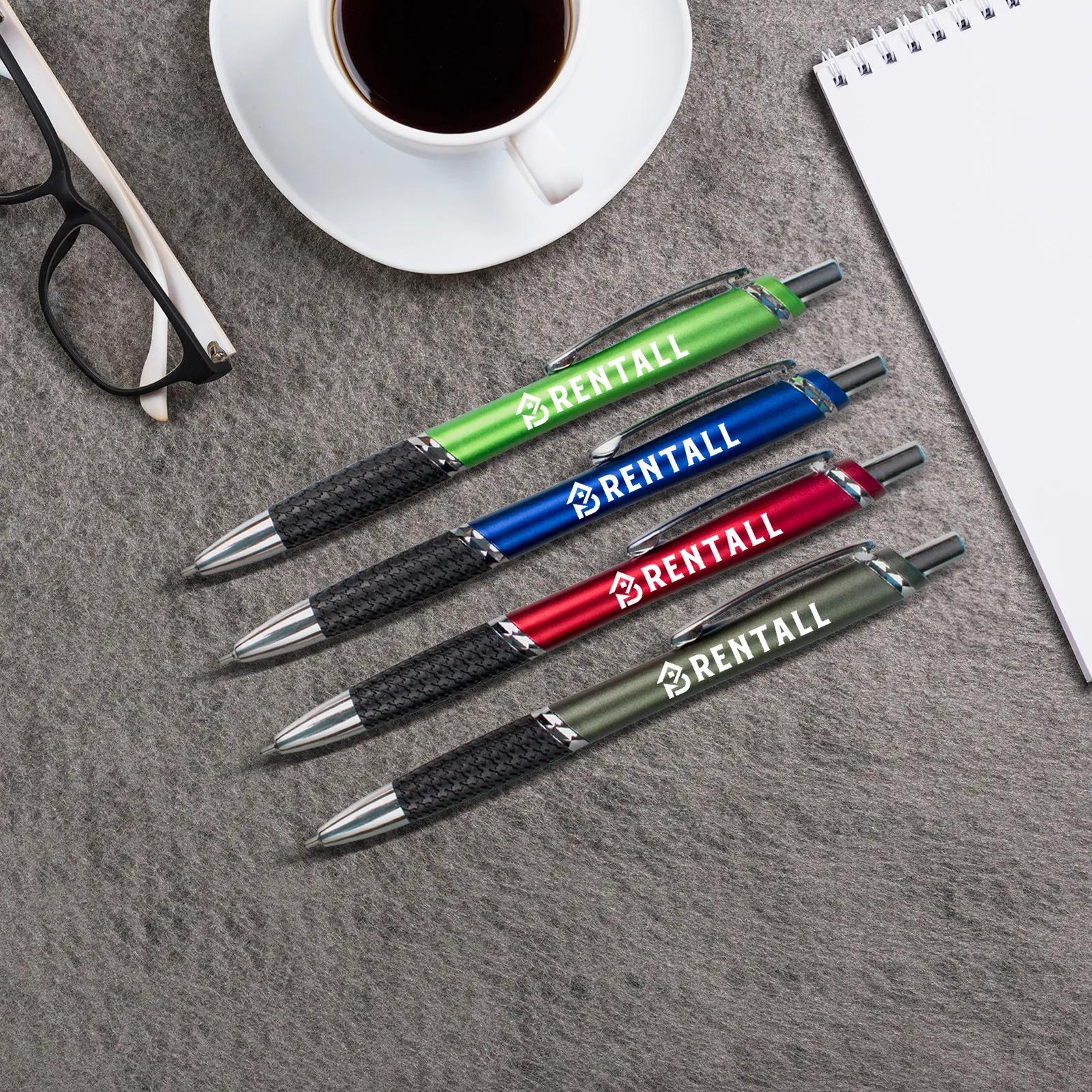 Pen Diamond Cut Silver Bands Houndstooth Grip - 5.7 in