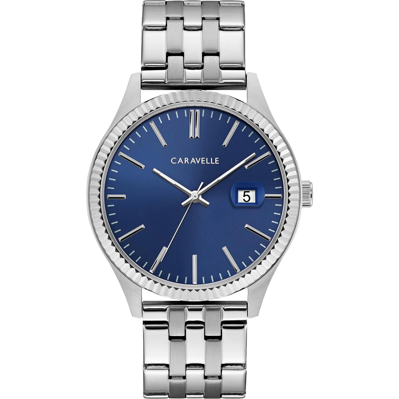 Caravelle Men's Stainless Steel Watch Blue Dial - 41mm
