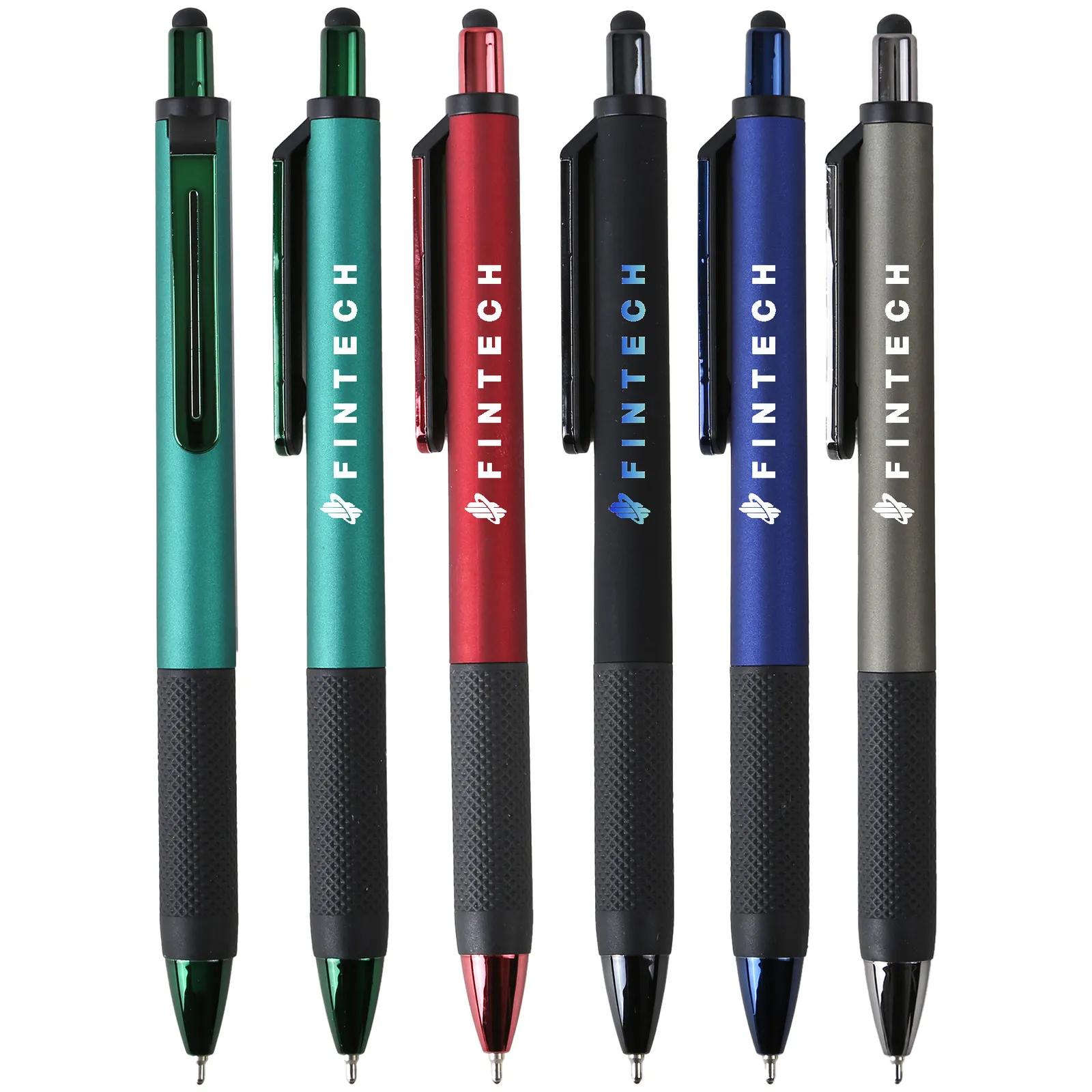 Stylus Pen Jewel Tone Barrel Metallic Trim Gel - 5.7 in - product view 2