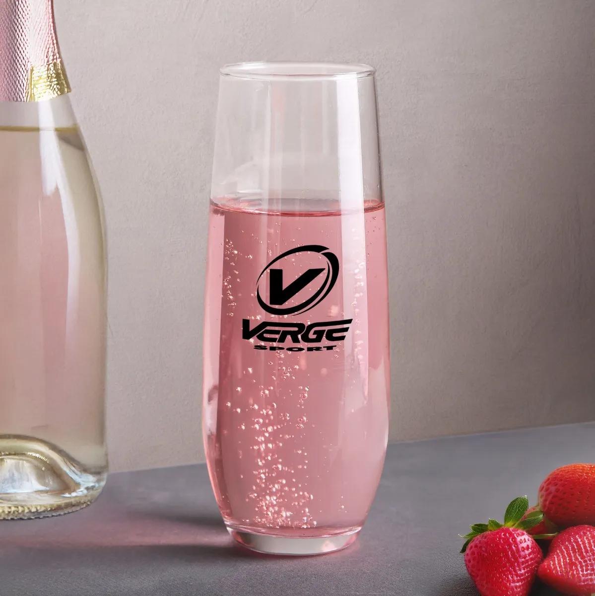 Stemless Champagne Flute Crystal Glass - 9 oz