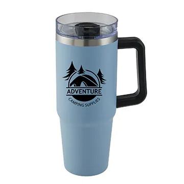 Insulated Stainless Steel Mug with Straw - 30 oz - product view 3