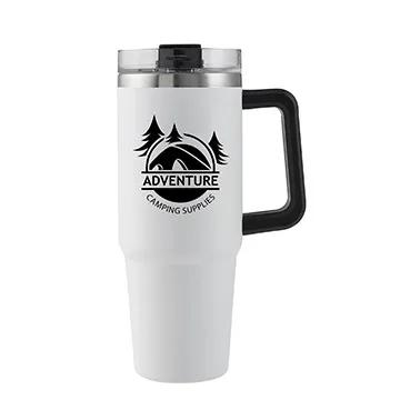 Insulated Stainless Steel Mug with Straw - 30 oz - product view 9