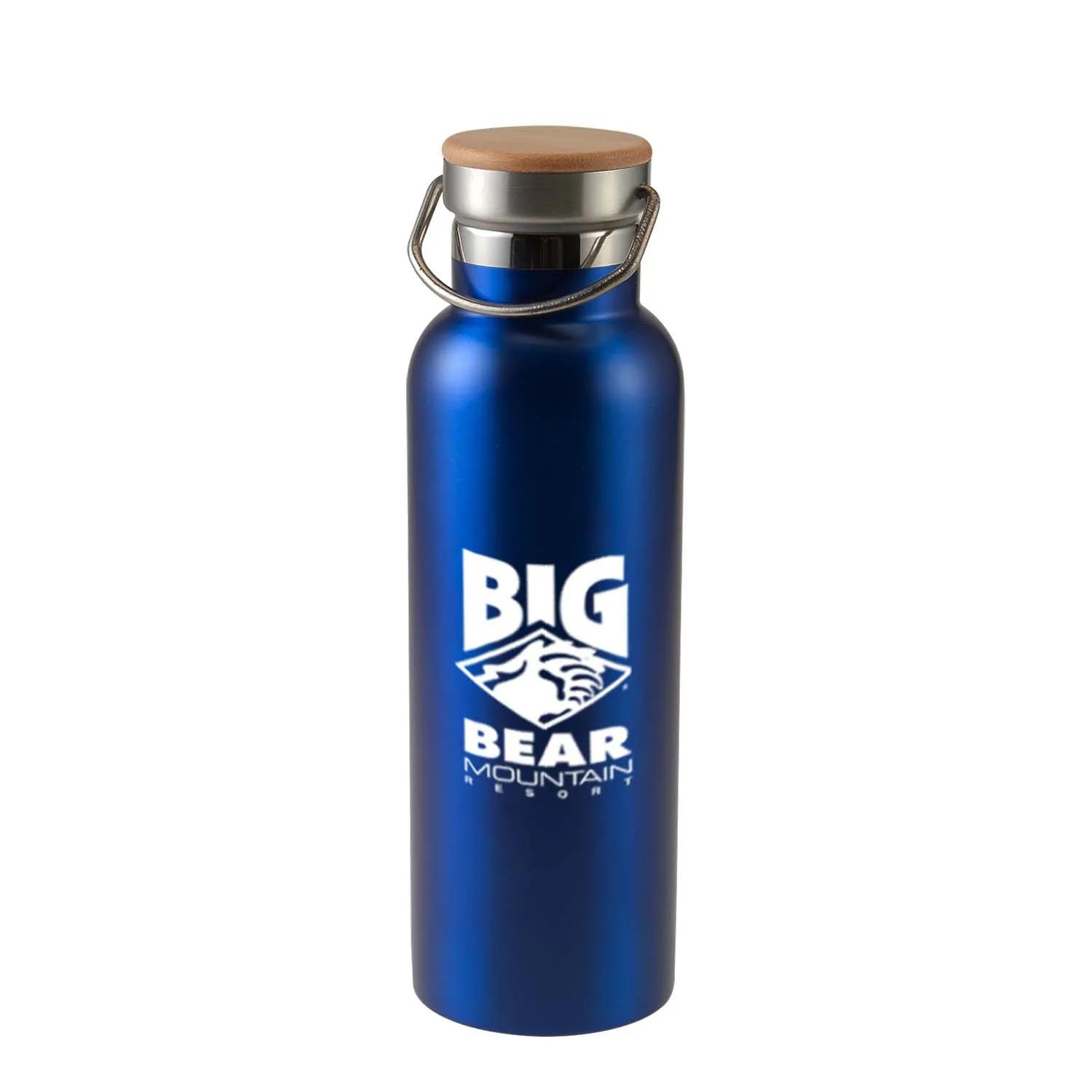 Insulated Water Bottle with Bamboo Cap - 21 oz - product view 2