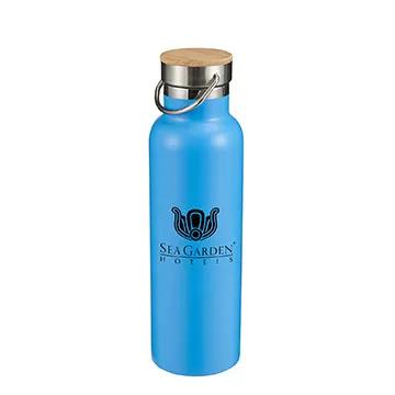 Insulated Water Bottle with Bamboo Cap - 21 oz - product view 3