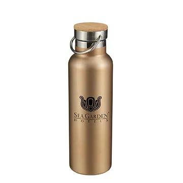 Insulated Water Bottle with Bamboo Cap - 21 oz - product view 4