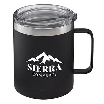 Powder Coated Camping Mug with Sip-Thru Lid - 14 oz
