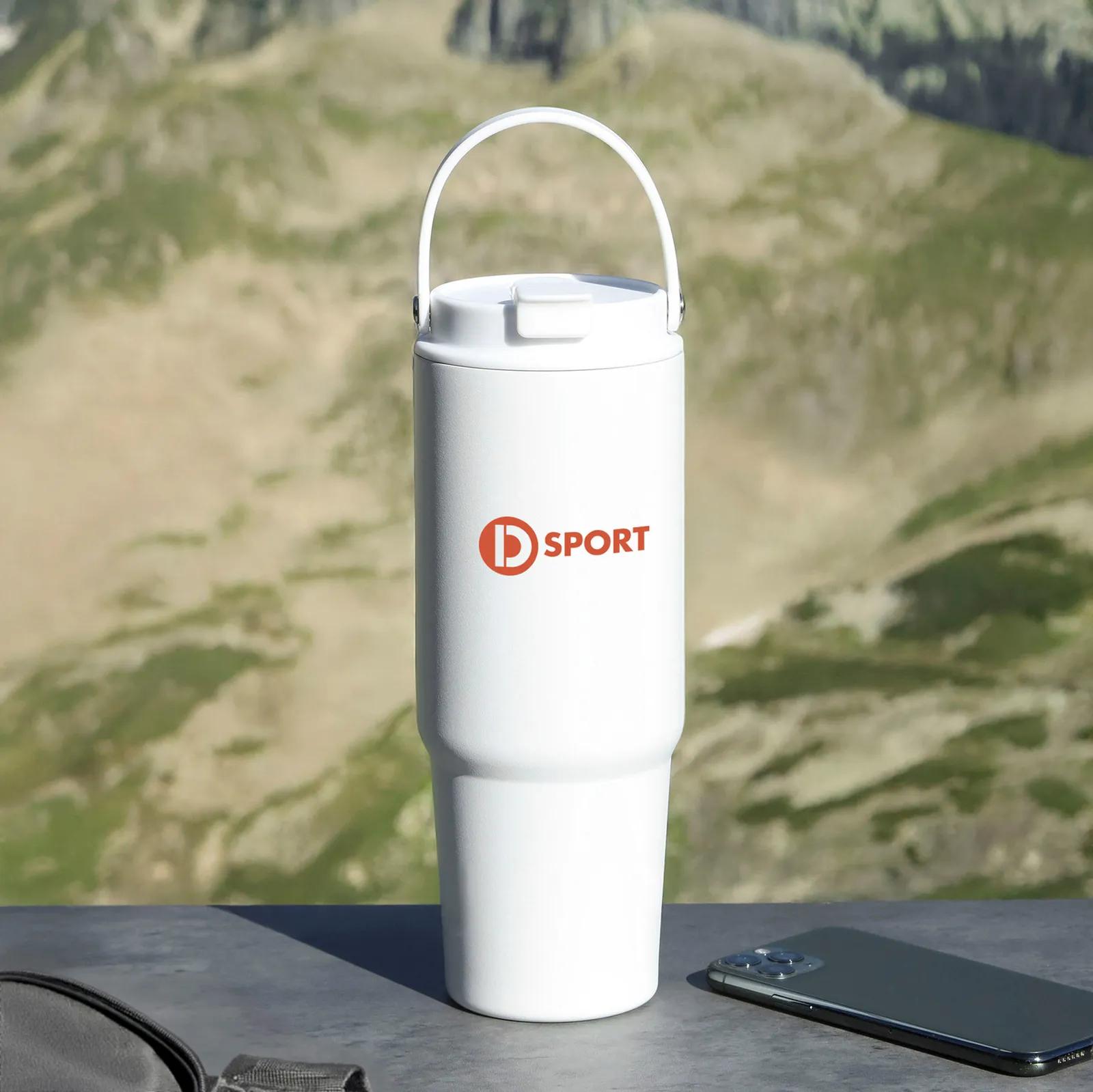 Recycled Steel Tumbler with Carrying Handle - 27 oz - product view 1