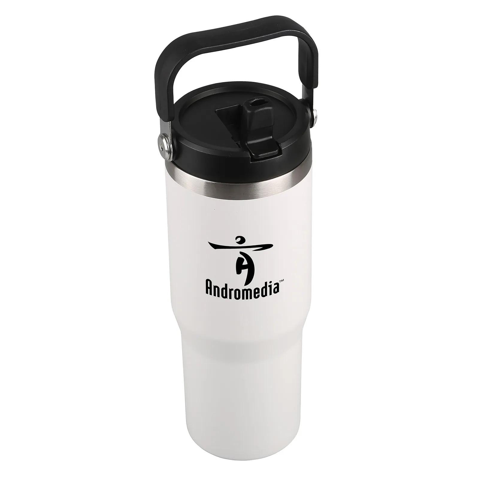 Insulated Tumbler with Flip-Up Straw - 30 oz - product view 5