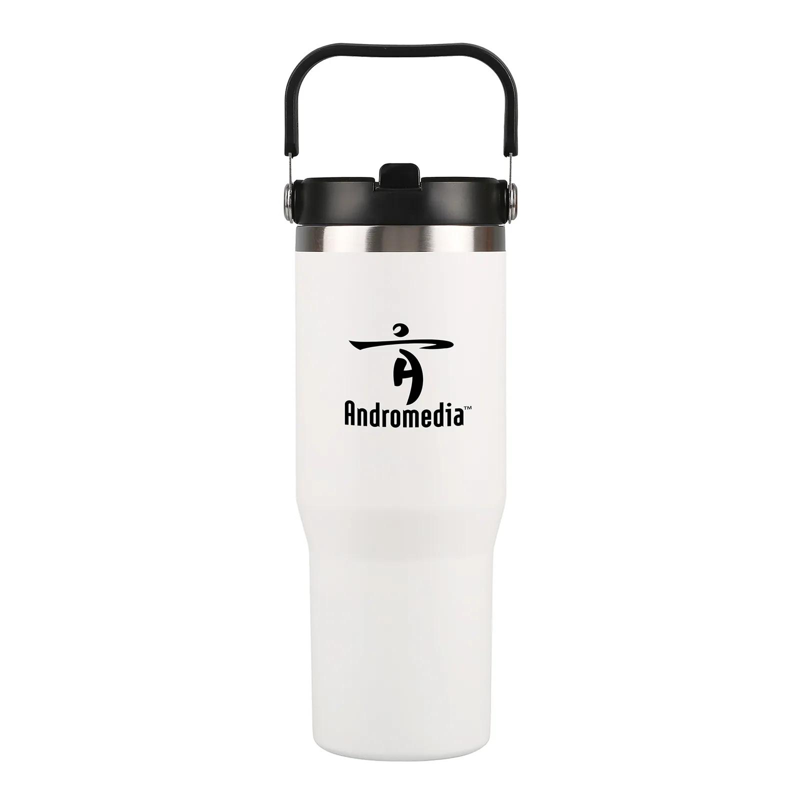 Insulated Tumbler with Flip-Up Straw - 30 oz - product view 6