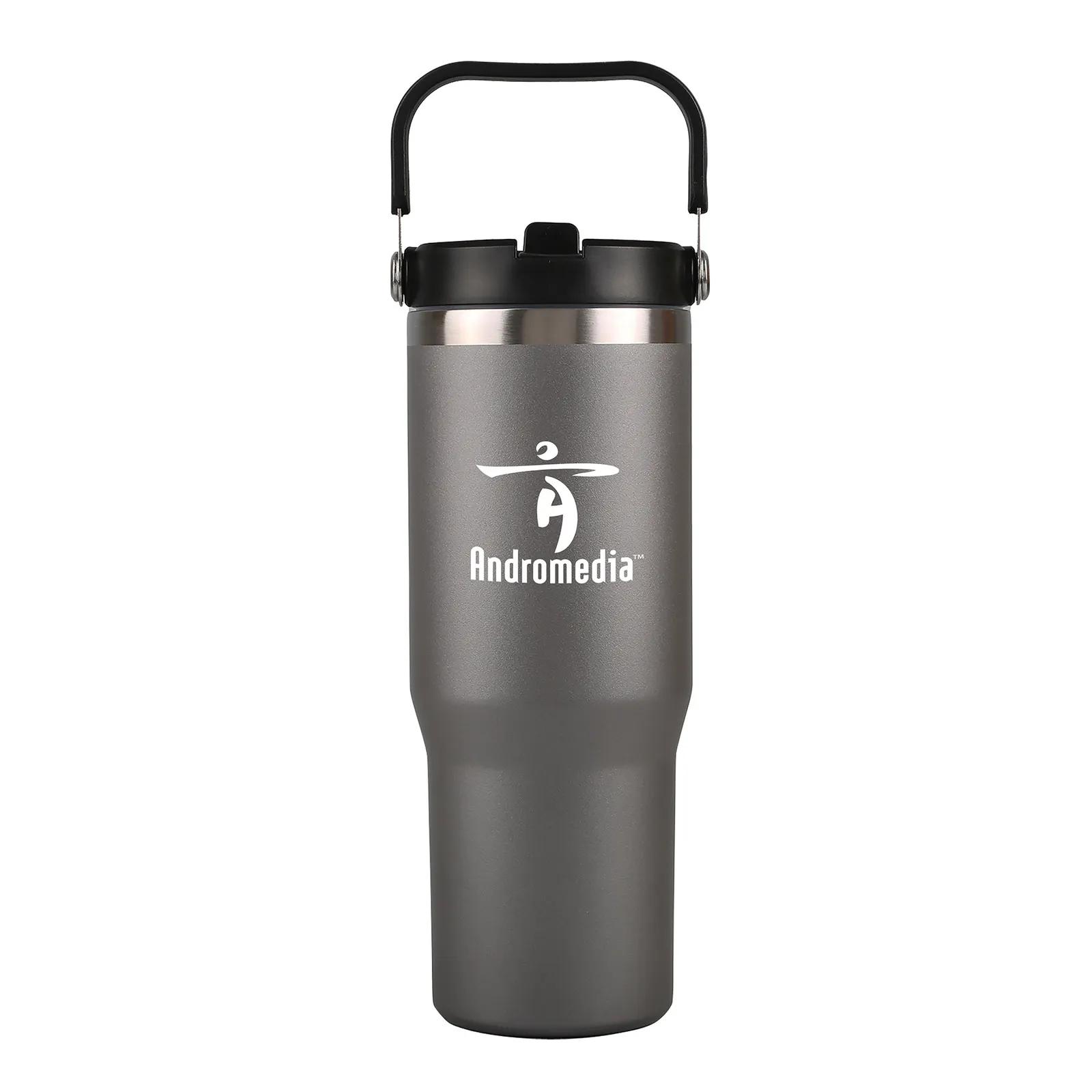 Insulated Tumbler with Flip-Up Straw - 30 oz - product view 7
