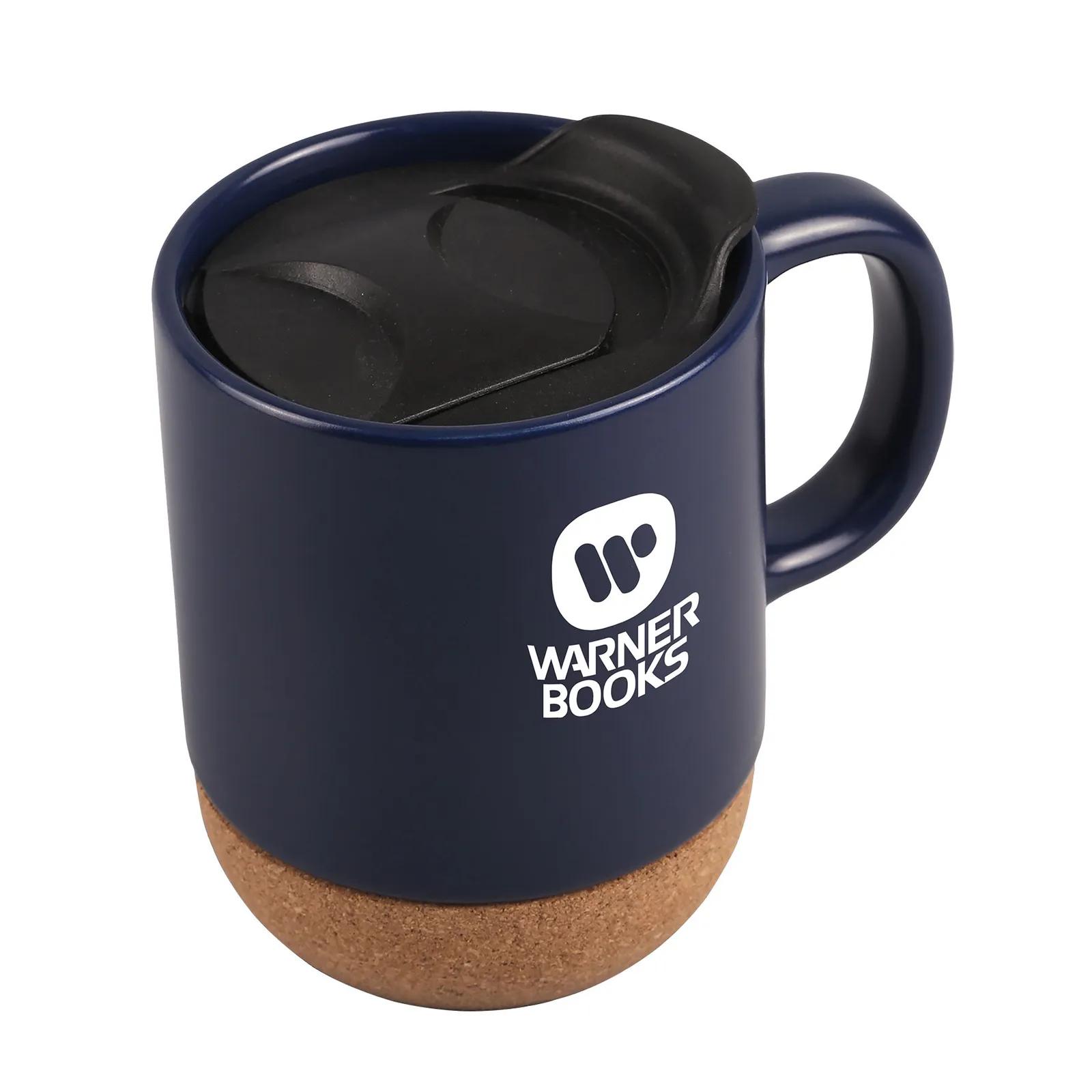 Ceramic Mug with Cork Base Gloss Finish - 12 oz - product view 4
