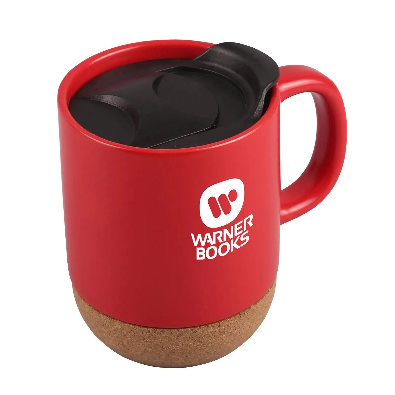 Ceramic Mug with Cork Base Gloss Finish - 12 oz - product view 5